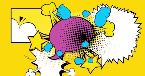 Comic Book background on yellow Stock Footage 340442036