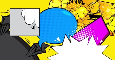 Comic Book background on yellow Stock Footage 340690987
