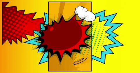 Comic Book background on yellow Stock Footage 341907616