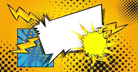 Comic Book background on yellow Stock Footage 342778042