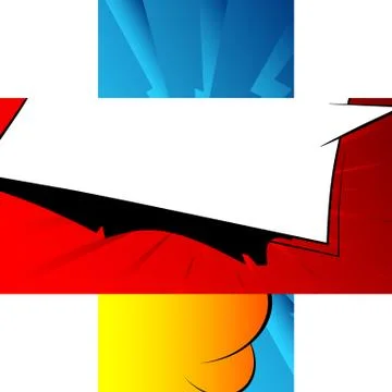Comic book backgrounds on each others in cross shape with white corners. Cart Stock-Illustration