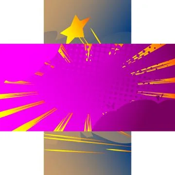Comic book backgrounds on each others in cross shape with white corners. Cart Stock-Illustration