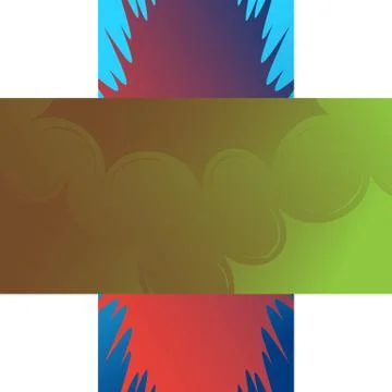 Comic book backgrounds on each others in cross shape with white corners. Cart Stock Illustration