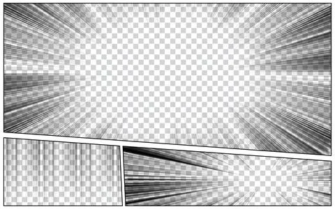 Comic book backgrounds set with rays, radial, halftone and dotted effects i.. Stock Illustration