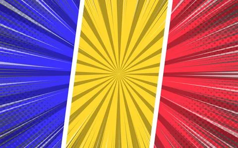 Comic book backgrounds in various colors with radial and halftone effects. .. Illustrazione stock