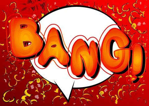 Comic book Bang word effect on bright  abstract background. Vector cartoon il 스톡 일러스트