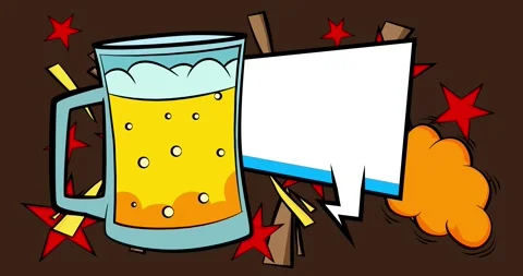 Comic Book Beer glass with speech bubble video 스톡 동영상 317733464