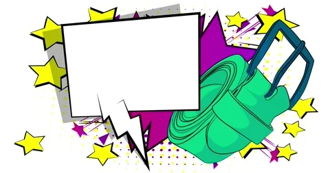 Comic Book belt with speech bubble Stock Footage 267794022