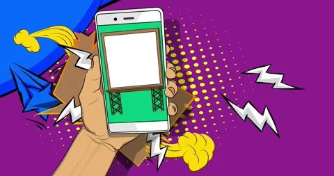 Comic Book Billboard in phone animation Stock Footage 317279845