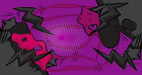 Comic Book black and purple background animation Stock Footage 285807225