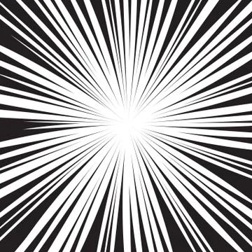 Comic book black and white radial lines background. Illustrazione stock