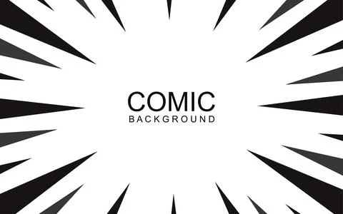 Comic book black and white radial lines background. Manga speed frame. Supe.. Stockillustratie