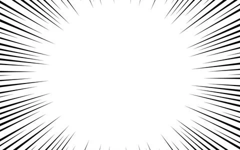 Comic book black and white radial lines background. Manga speed frame. Supe.. Illustrazione stock