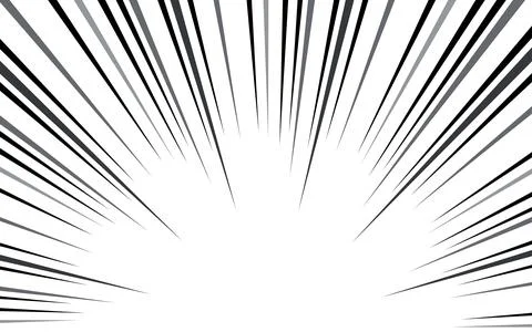 Comic book black and white radial lines background. Manga speed frame. Supe.. Stock Illustration