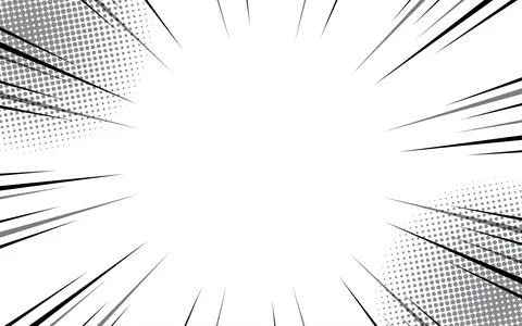Comic book black and white radial lines background. Manga speed frame. Supe.. Stock Illustration