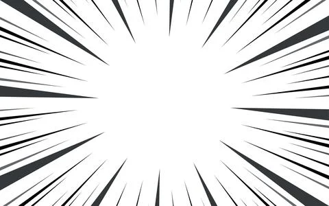 Comic book black and white radial lines background. Manga speed frame. Supe.. Illustrazione stock