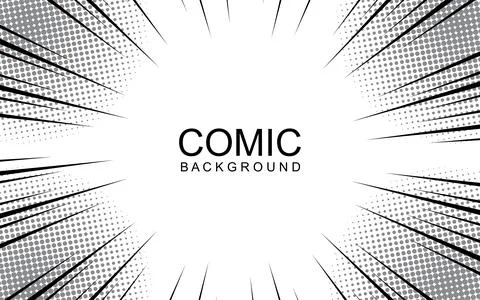 Comic book black and white radial lines background. Manga speed frame. Supe.. Illustrazione stock