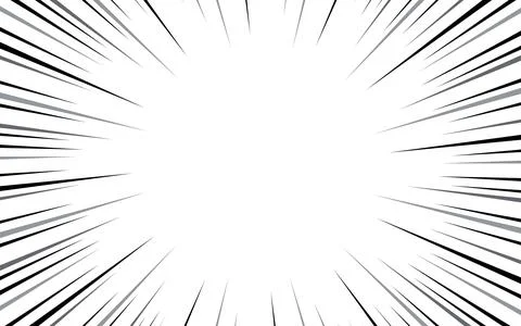 Comic book black and white radial lines background. Manga speed frame. Supe.. Stock Illustration
