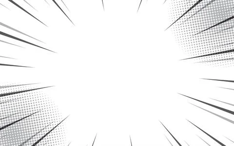 Comic book black and white radial lines background. Manga speed frame. Supe.. Illustrazione stock