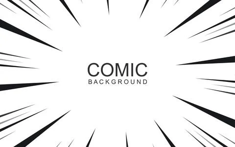 Comic book black and white radial lines background. Manga speed frame. Supe.. Illustrazione stock