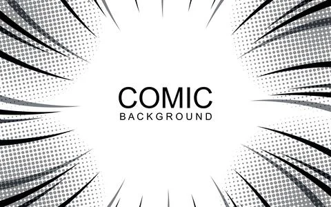 Comic book black and white radial lines background. Manga speed frame. Supe.. Illustrazione stock