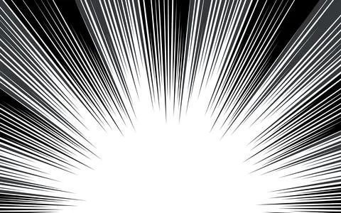 Comic book black and white radial lines background. Manga speed frame. Supe.. Illustrazione stock