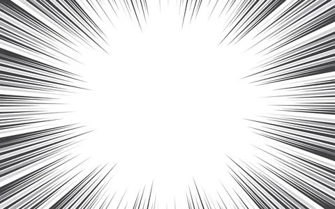 Comic book black and white radial lines background. Manga speed frame. Supe.. Illustrazione stock