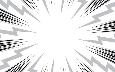 Comic book black and white radial lines background. Manga speed frame. Supe.. Illustrazione stock