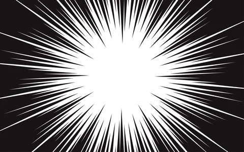 Comic book black and white radial lines background. Super hero action. Vect.. Illustrazione stock