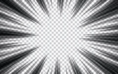 Comic book black and white radial lines background. Manga speed frame. Supe.. Illustrazione stock