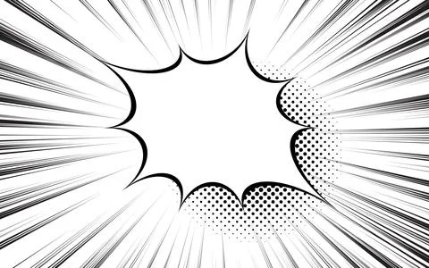 Comic book black and white speed lines background. Comic zoom lines backdrop Stock Illustration