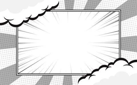 Comic book black and white radial lines background. Manga speed frame. Supe.. Stock Illustration