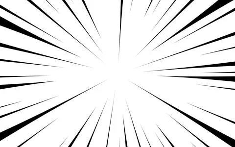 Comic book black and white speed lines background. Stock Illustration
