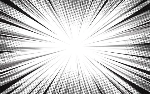Comic book black and white radial lines background. Manga speed frame. Supe.. Stockillustratie