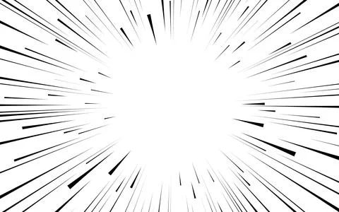 Comic book black and white speed lines background. 库存插图