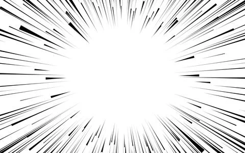 Comic book black and white speed lines background. Comic zoom lines backdrop 库存插图