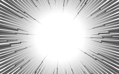 Comic book black and white radial lines background. Manga speed frame. Supe.. Illustrazione stock