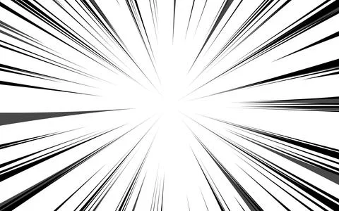 Comic book black and white speed lines background. Comic zoom lines backdrop Illustrazione stock