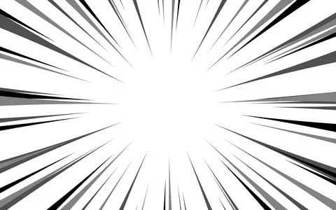 Comic book black and white speed lines background. Stock Illustration