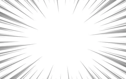 Comic book black speed line effect template with radial white background, v.. Stock Illustration