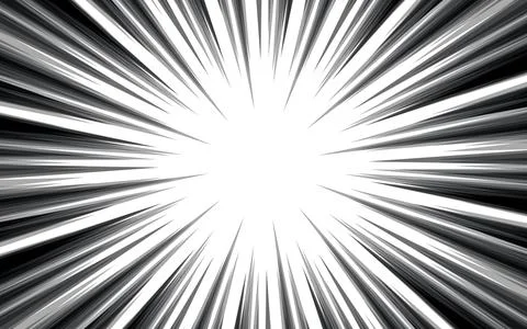 Comic book black speed line effect template with radial white background, v.. イラスト素材