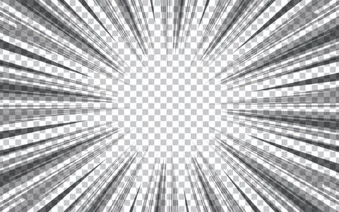 Comic book black speed line effect template with radial white background, v.. イラスト素材