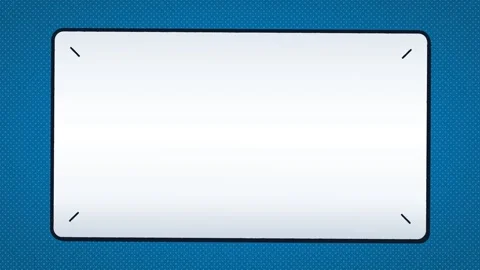 Comic book blank frame on blue polka dot background. 4K 스톡 동영상 348234636