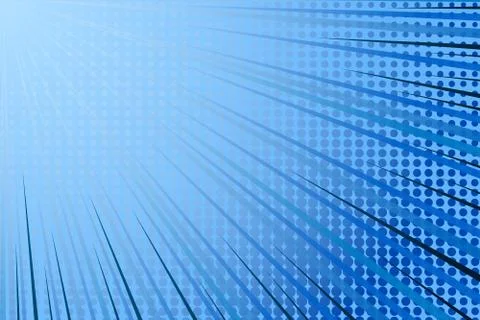 Comic book blue halftone background. Vintage superheroes comics poster backdr Stock Illustration