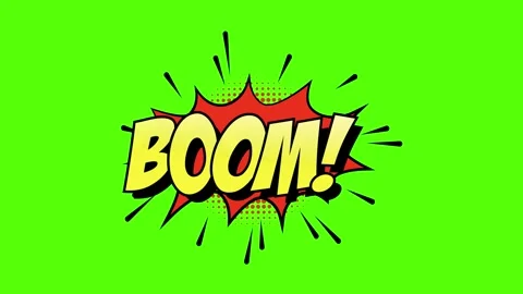 Comic Book Boom Explosion Text Animation Stock Footage 330498154