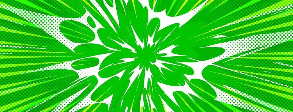 Comic book burst pattern, radial rays, halftone Illustrazione stock