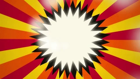 Comic book burst pop art seamless loop motion background Stock Footage 345393972