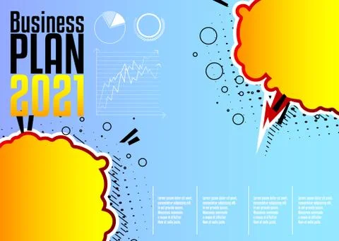 Comic book business presentation template. Vector graphic for company present Stockillustratie