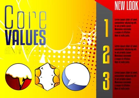 Comic book business presentation template. Vector graphic for company present Stock Illustration