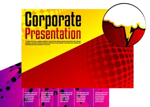 Comic book business presentation template. Vector graphic for company present Stockillustratie